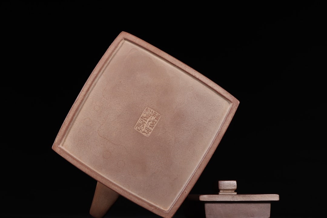 A Exquisite Purple Sands Pine Pattern Square Teapot - 9