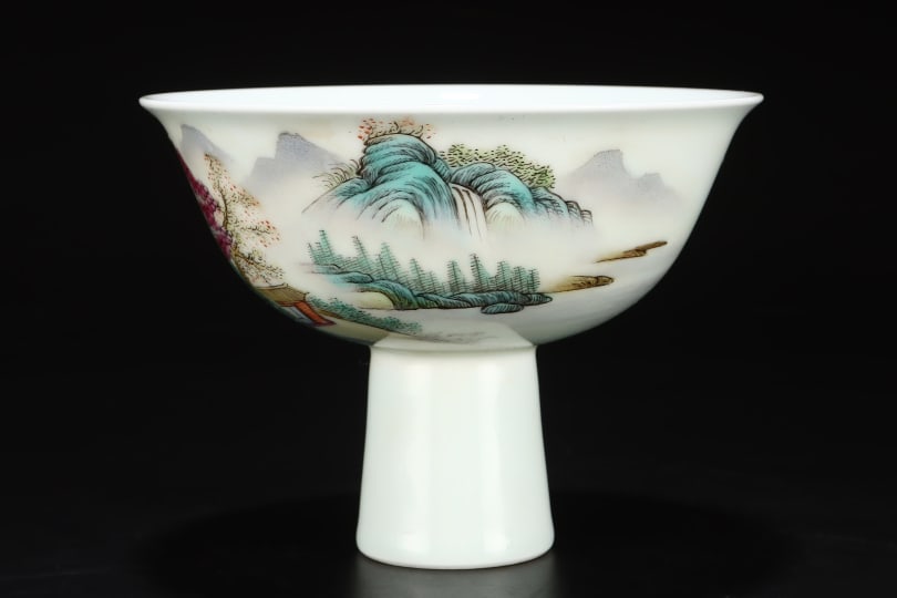 A Exquisite Enamel Landscape Pattern Bowl - 3