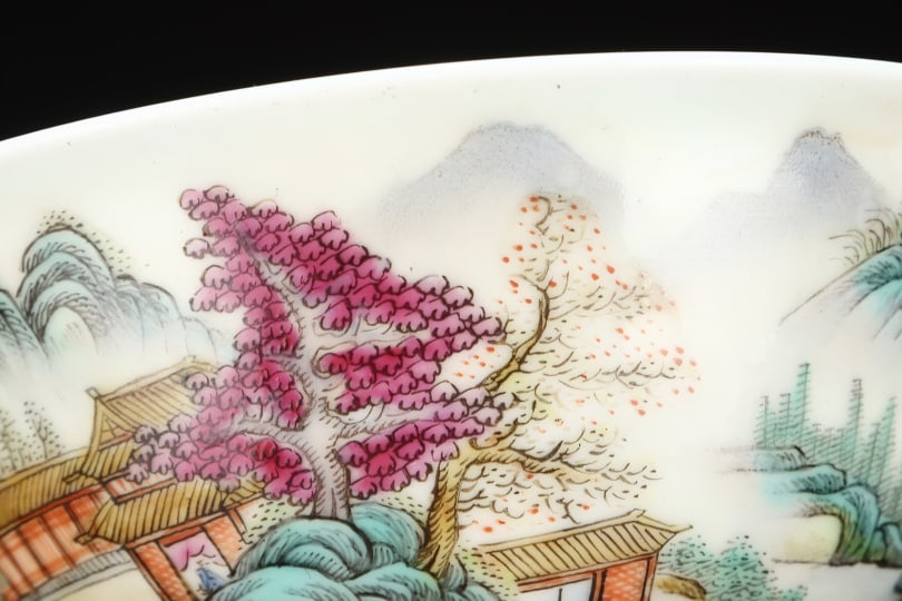 A Exquisite Enamel Landscape Pattern Bowl - 4