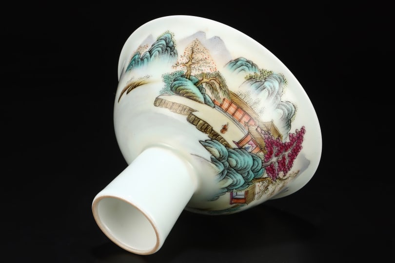 A Exquisite Enamel Landscape Pattern Bowl - 5