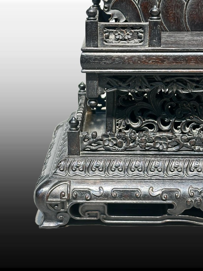 A Exquisite Wood Carving Base - 8