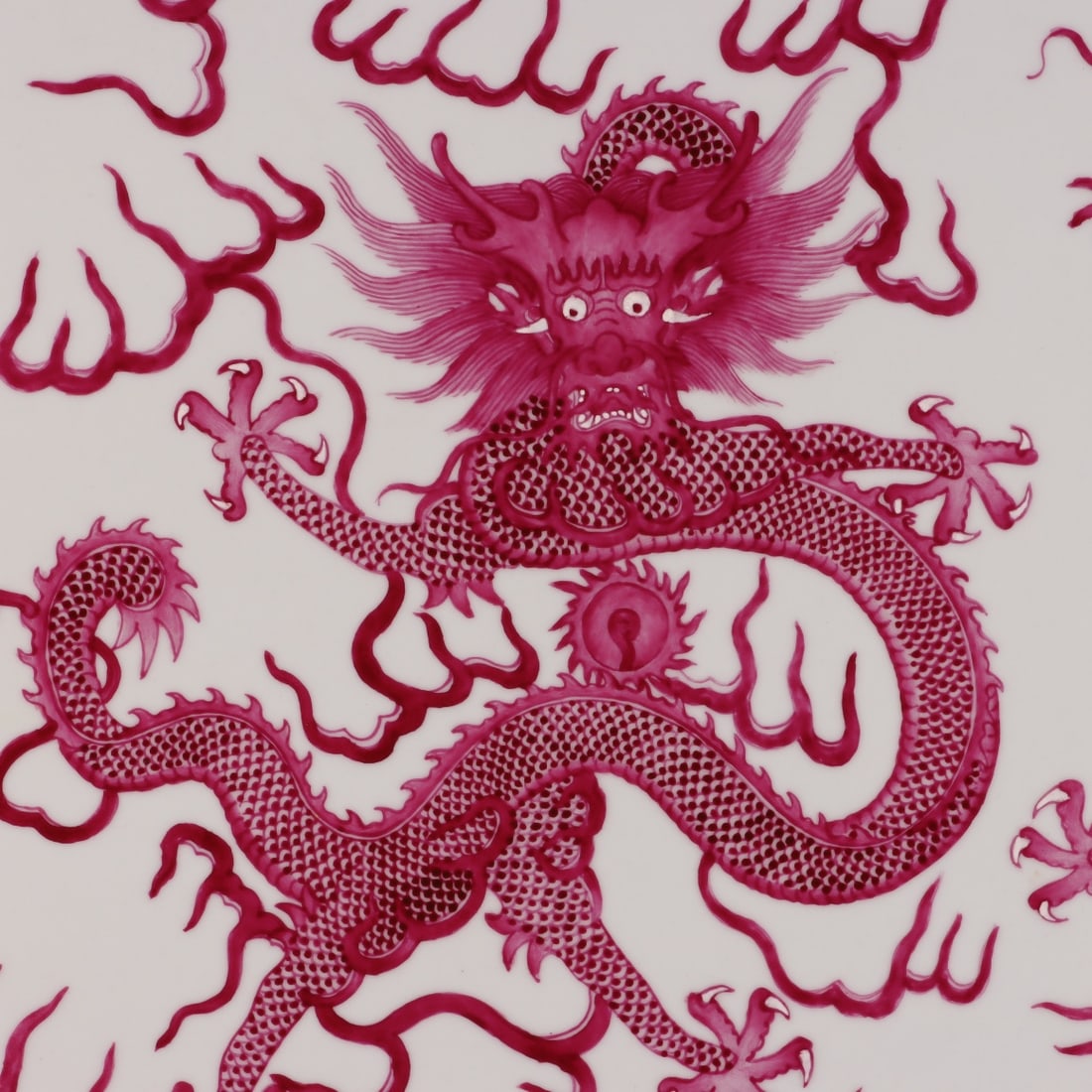 A Exquisite Famille-Rose Ruby Red Dragon Pattern Plate - 2
