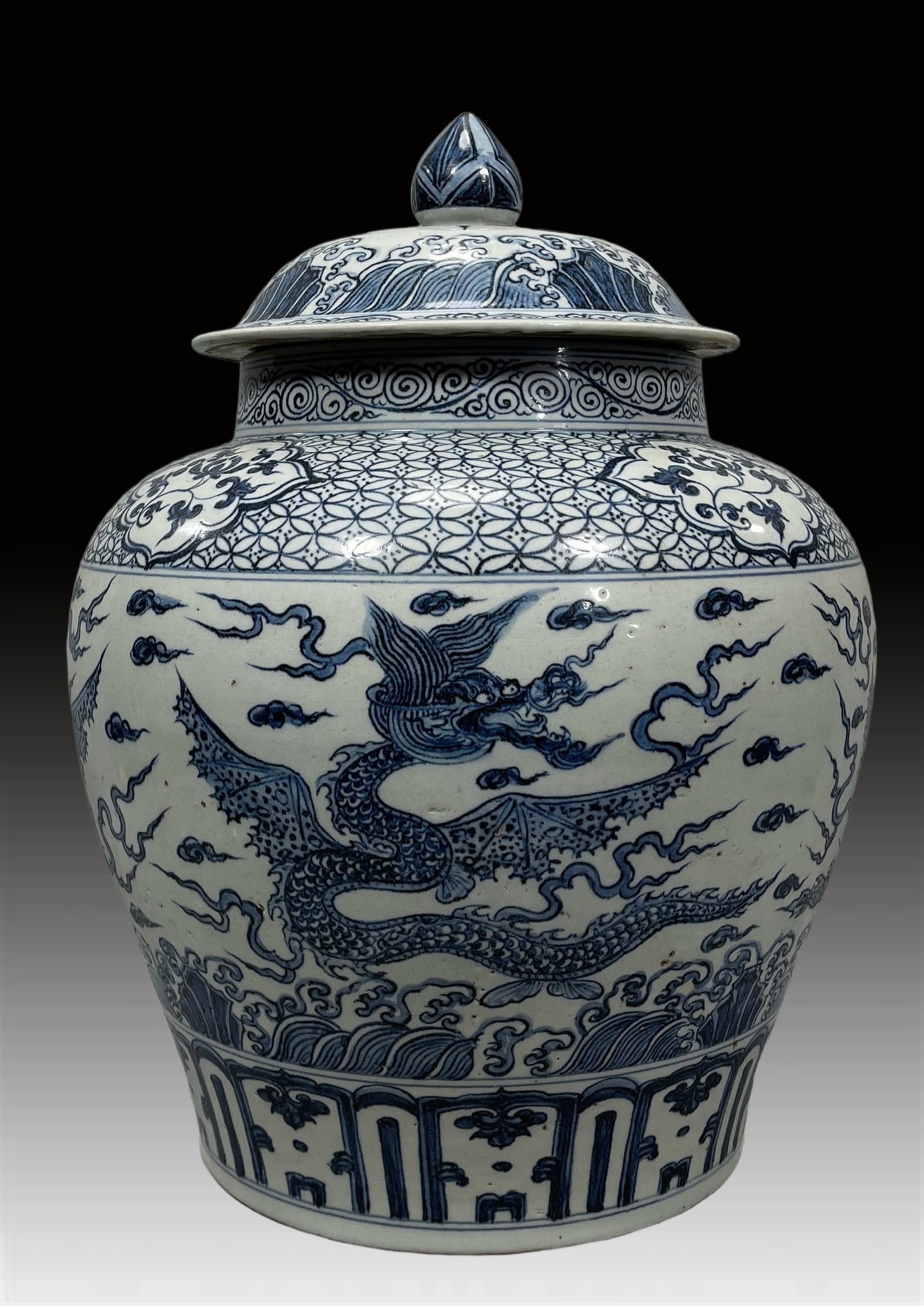 A Exquisite Blue and White Dragon Pattern Vase (1 of 9)