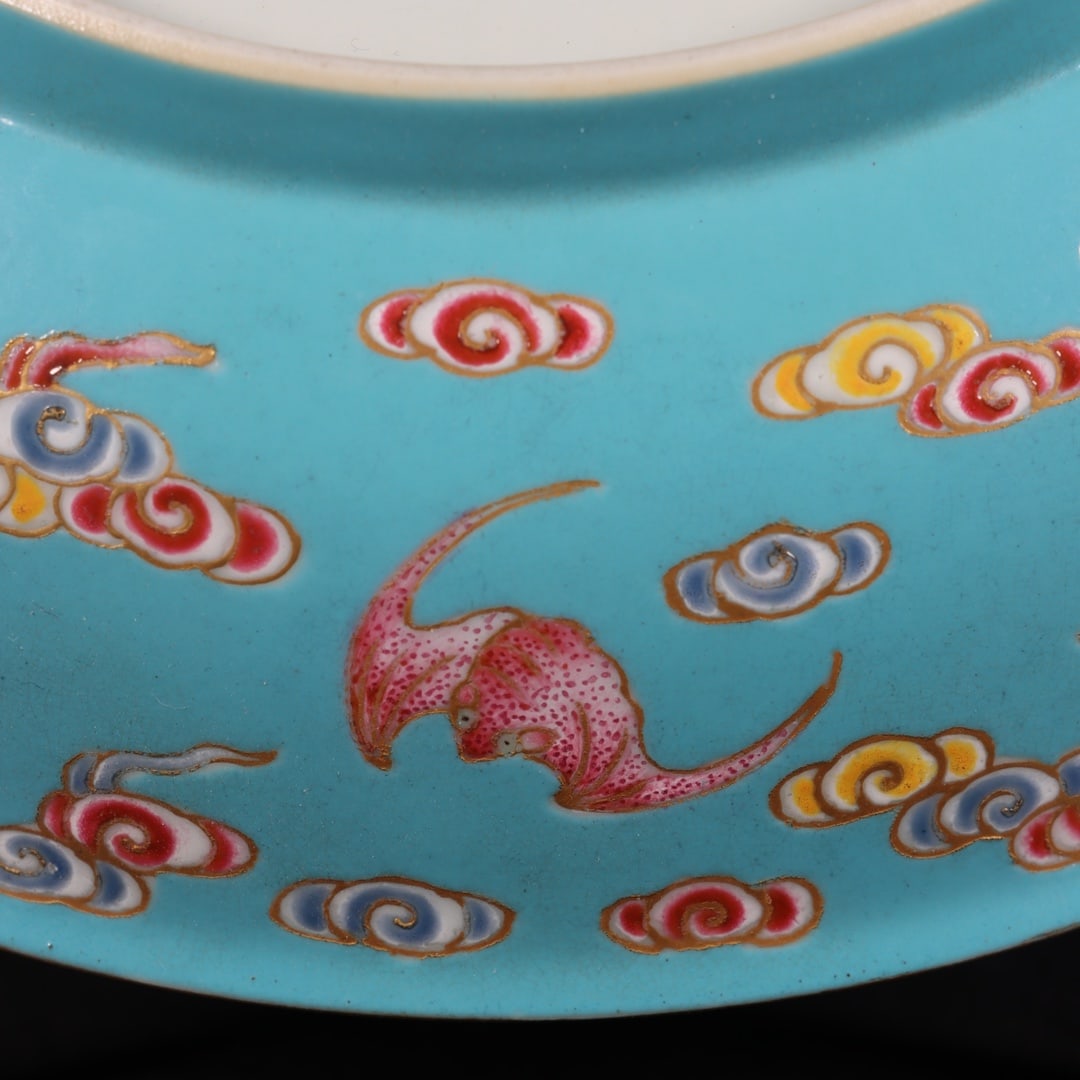 Famille-Rose Peach Pattern Plate - 6