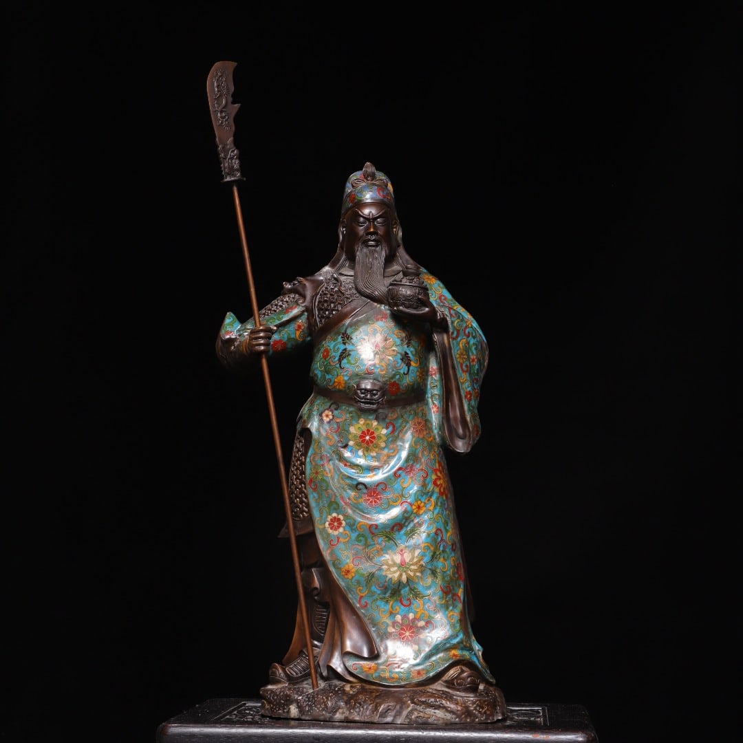 A Exquisite Cloisonne Figures Ornament: A Exquisite Cloisonne Figures Ornament,Qing Dynasty, China,Qianlong Four-character Mark,Size:27.6inx11.8inx9.1in,Weight:14300g