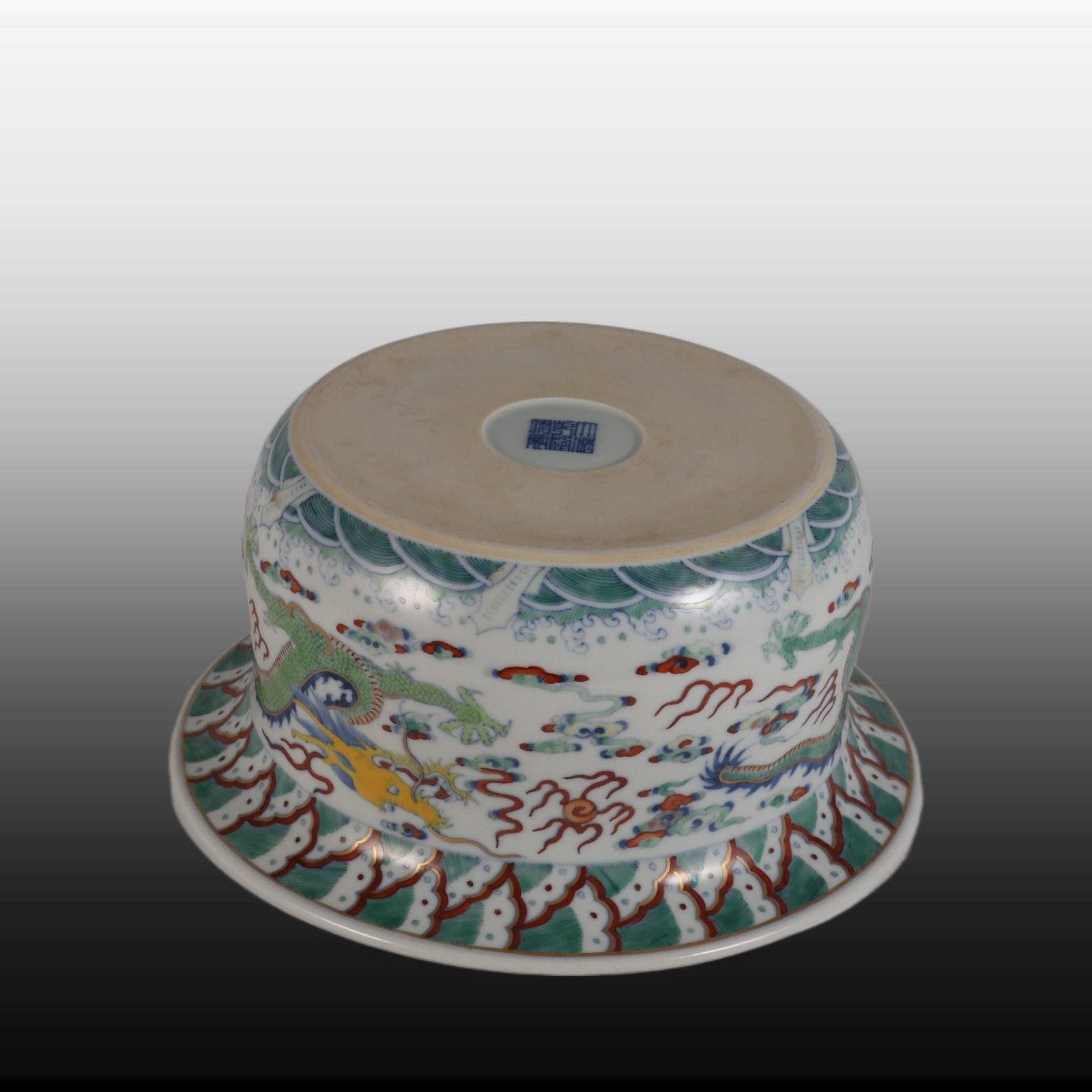 A Exquisite Doucai Painted Gold Dragon Pattern Basin - 7
