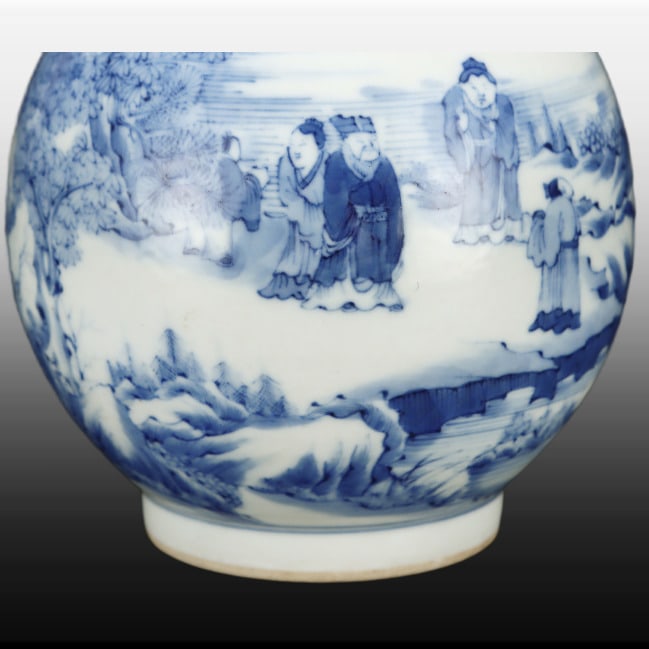 A Exquisite Blue and White Figures Pattern Vase - 6