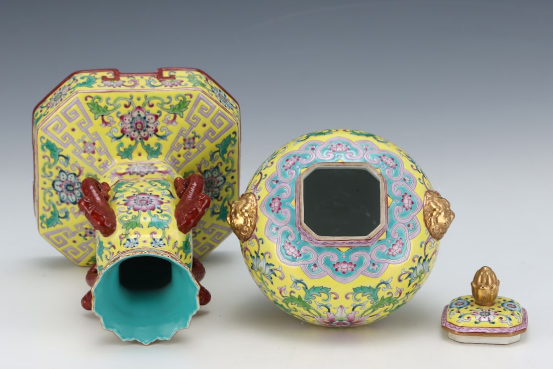 An Exquisite Enamel Lotus Pattern Hatstand - 7