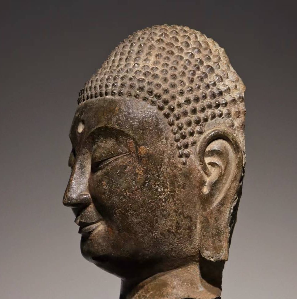 An Exquisite Limestone Buddha head - 5