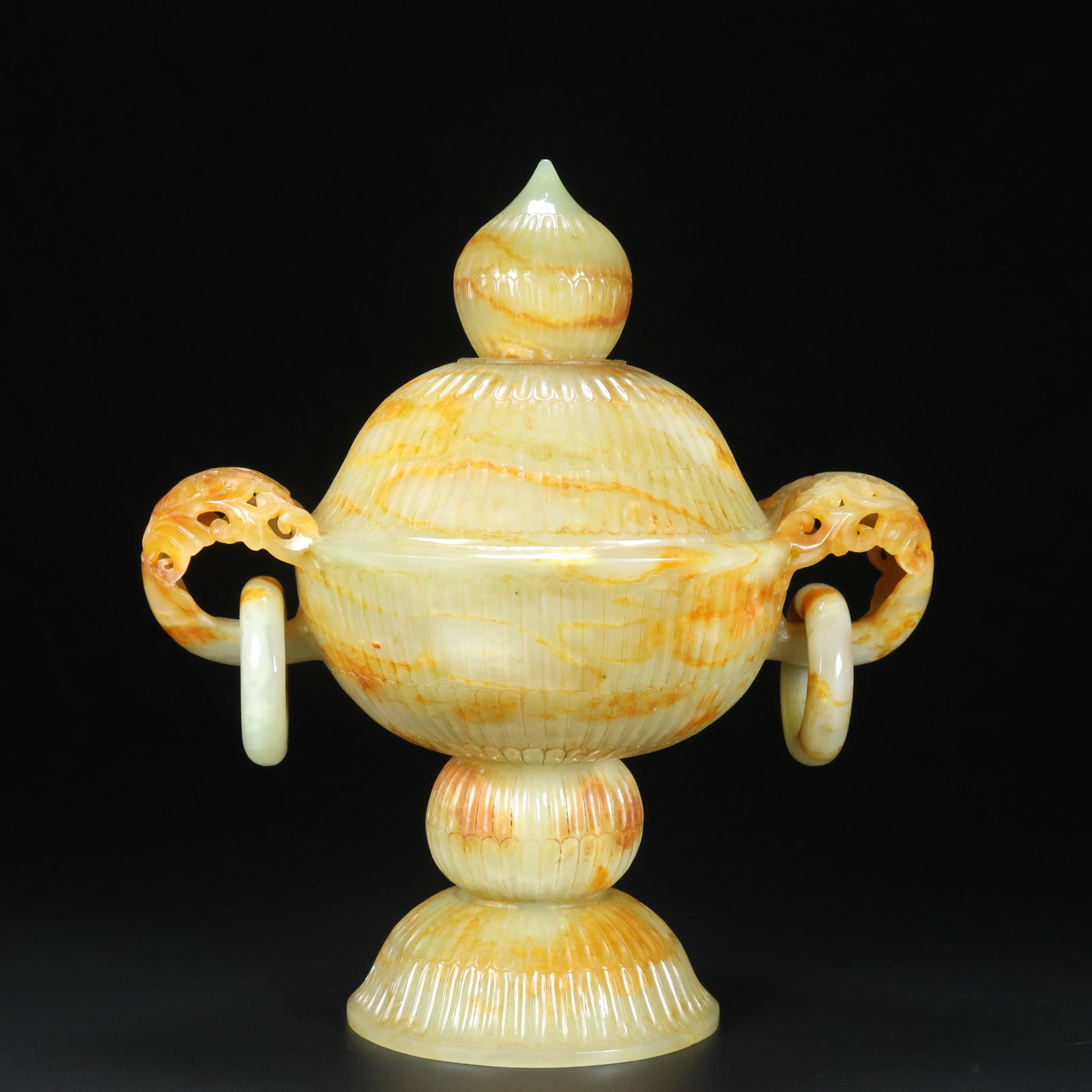An Exquisite White Jade Double-Ears Censer: An Exquisite White Jade Double-Ears Censer Qing Dynasty, China Size:9.4inx8.7inx5.5in Weight:1022g白玉双环花薰 中国清代 Size:24cmx22cmx14cm