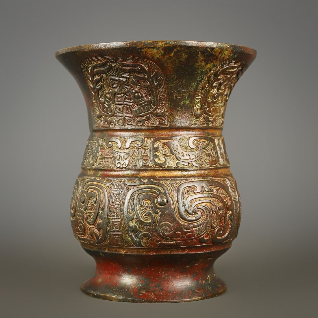 An Exquisite Bronze Bird Pattern Vase - 6