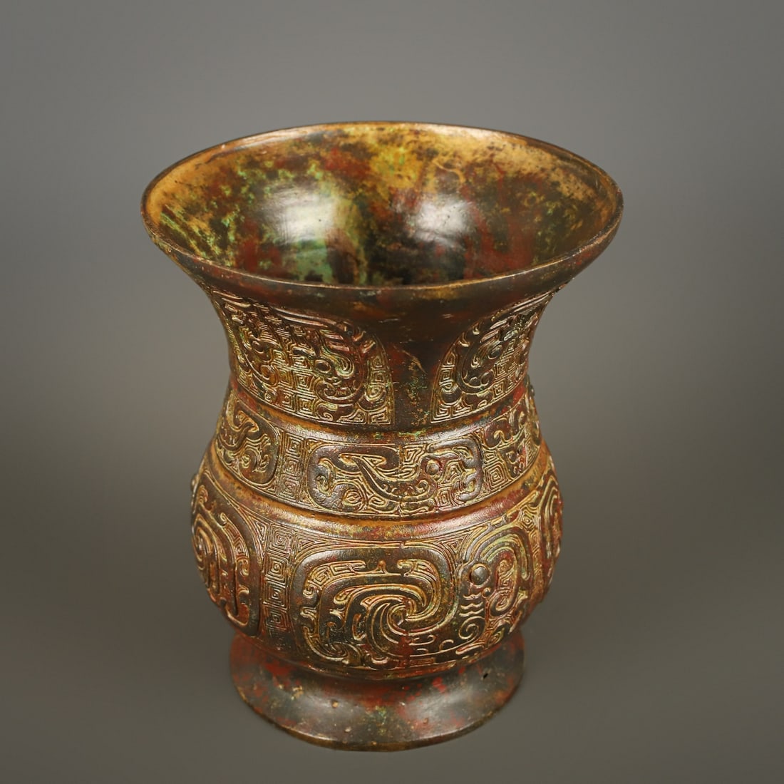 An Exquisite Bronze Bird Pattern Vase - 9