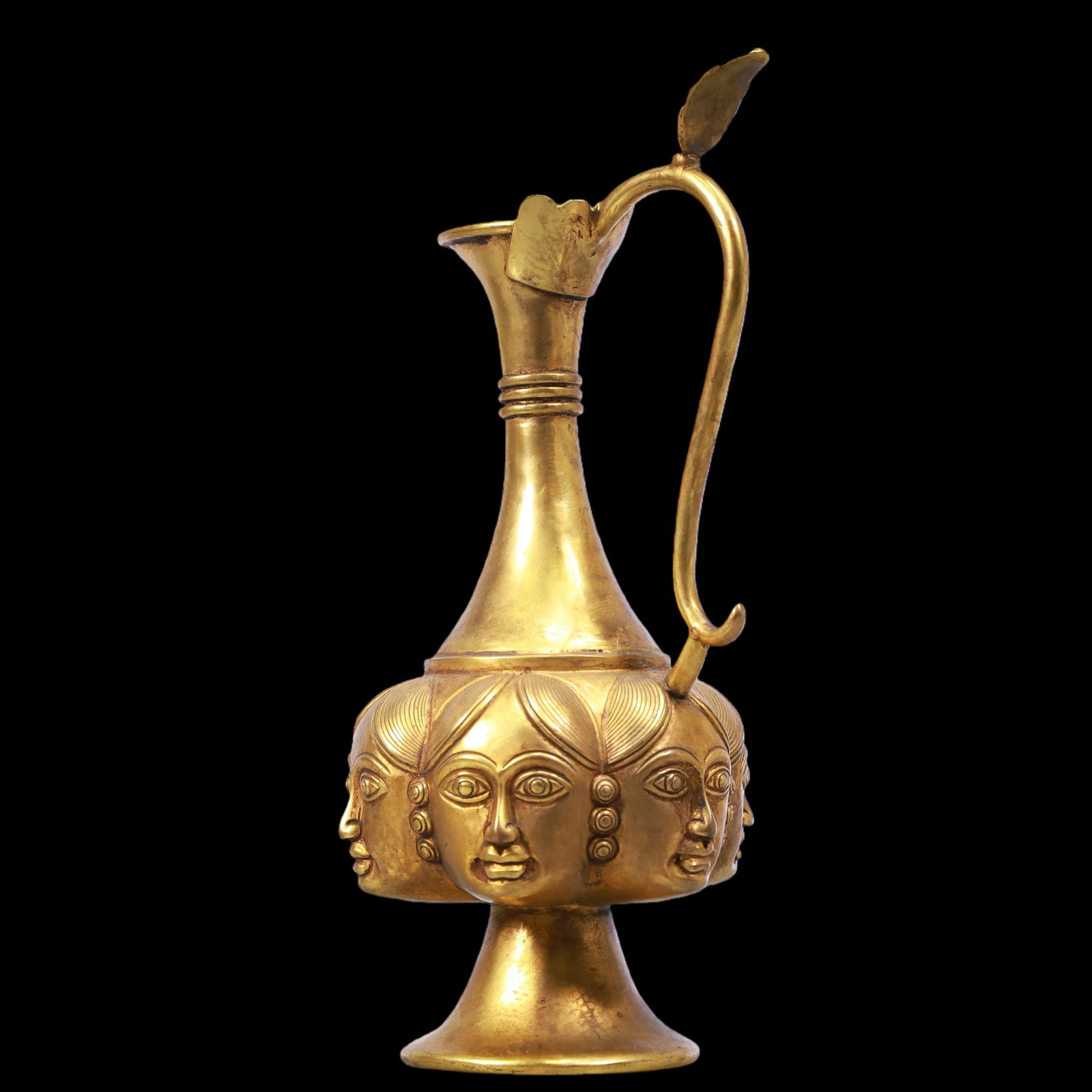 A Exquisite Gilt Bronze Human face pattern Ewer - 4