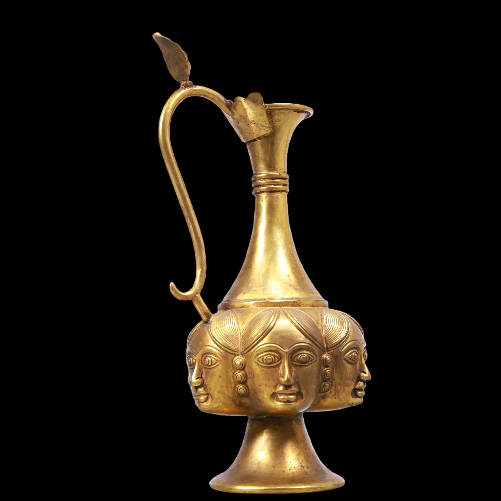 A Exquisite Gilt Bronze Human face pattern Ewer - 6