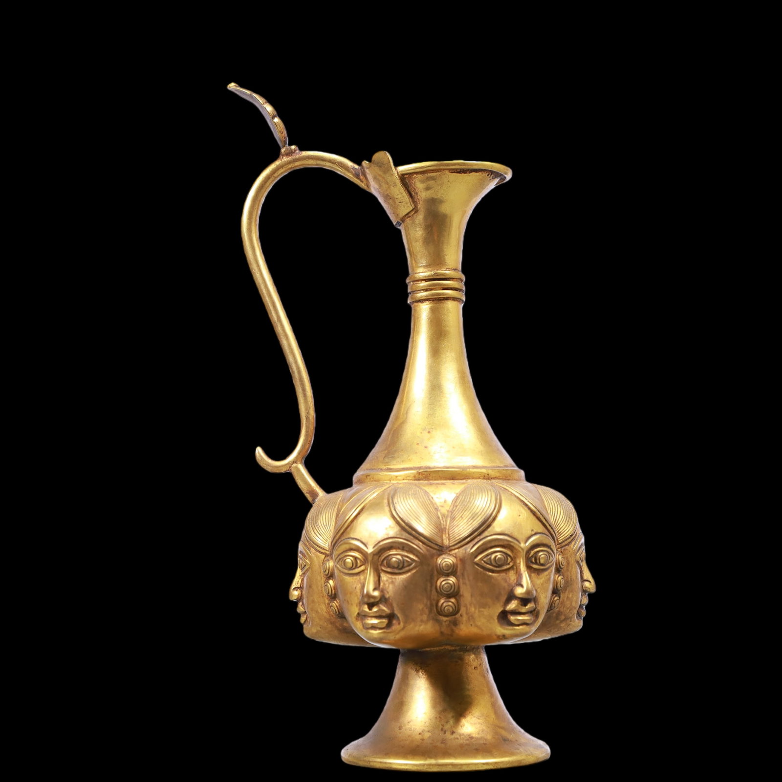 A Exquisite Gilt Bronze Human face pattern Ewer - 7