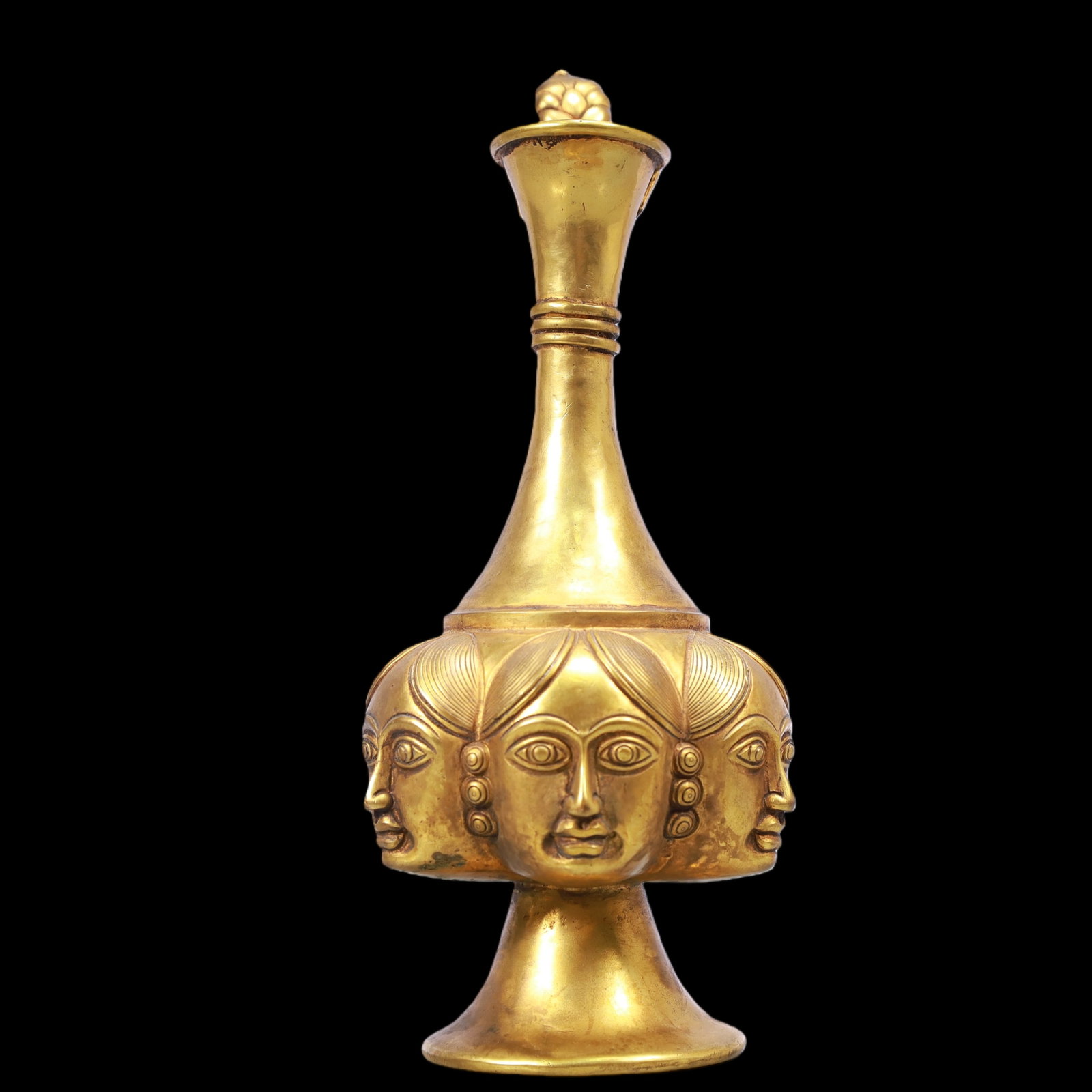 A Exquisite Gilt Bronze Human face pattern Ewer - 8