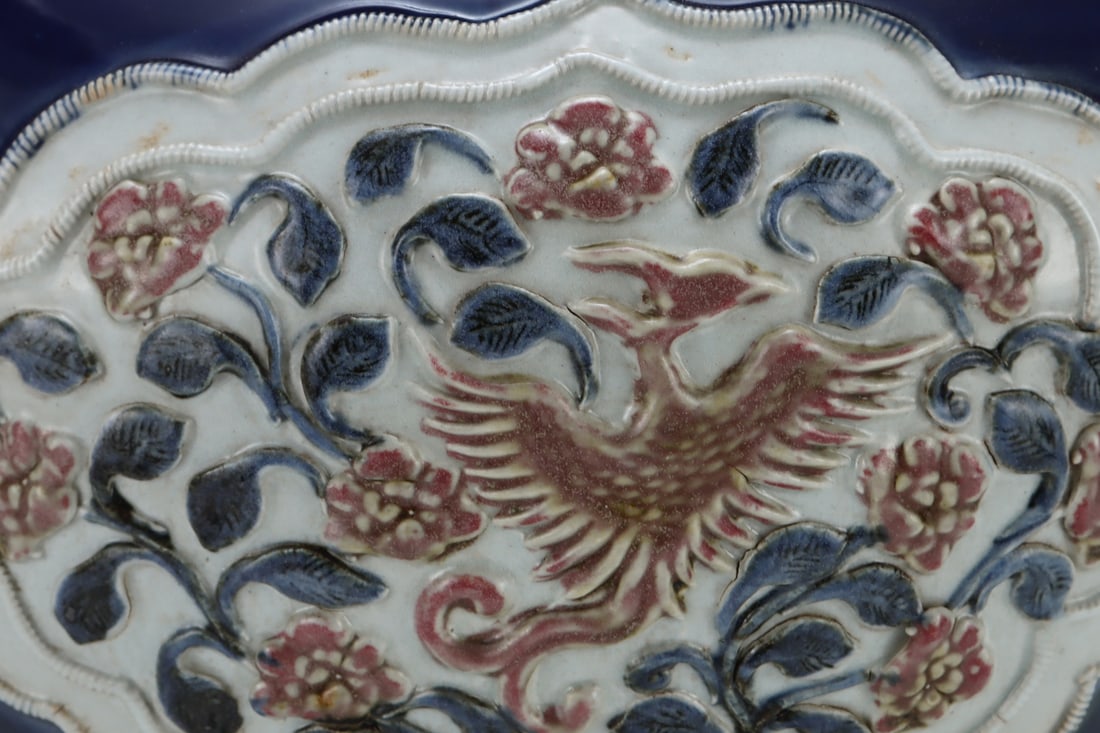 An Exquisite Ji Blue Glazed Flower Pattern Lion Pattern Phoenix Pattern Jar - 6