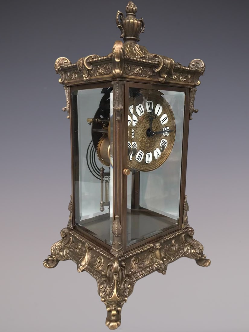 An Exquisite Bronze Lotus Pattern Clock - 2