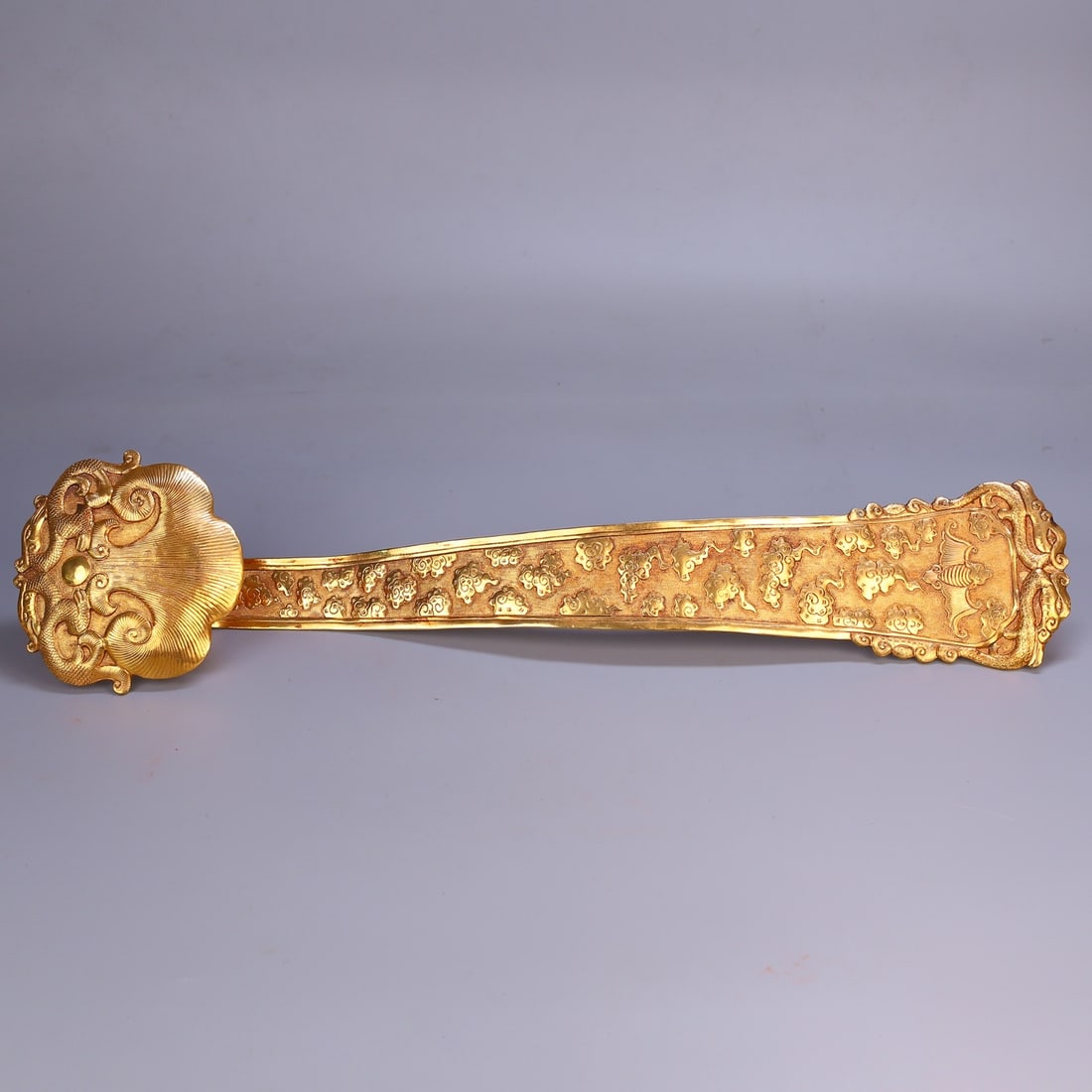 An Exquisite Gilt Bronze Bats Pattern Ruyi - 3