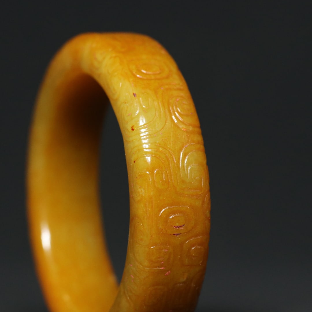 An Exquisite White Jade Dragon Pattern Bracelets - 4