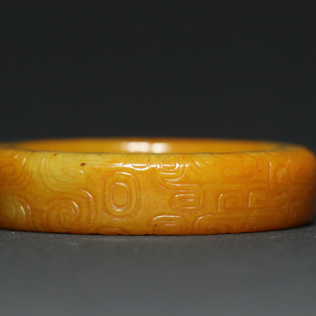 An Exquisite White Jade Dragon Pattern Bracelets - 6