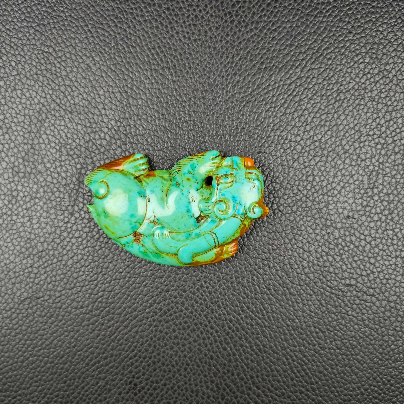 An Exquisite Turquoise Beast-Face Pattern Pendant - 3