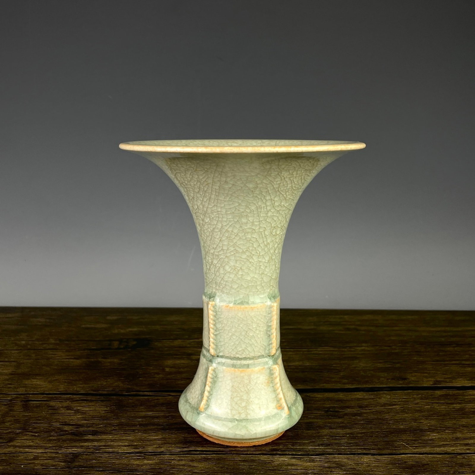 An Exquisite Longquan yao Vase: An Exquisite Longquan yao Vase,Song Dynasty,China,Size:6.3inx4.7in 龙泉窑瓶,中国宋代