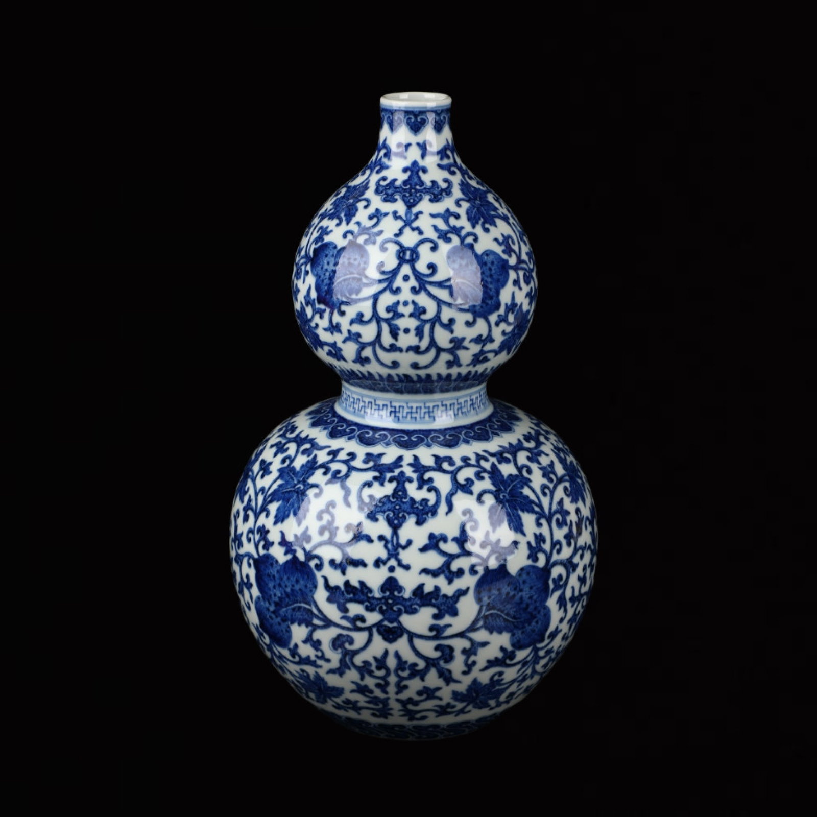 A Rare Blue and White Lotus Pattern Gourd-Shaped Vase (1 of 9)