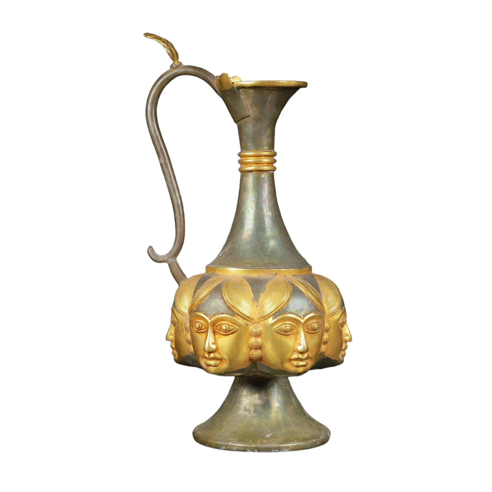 An Exquisite Gilt Silver Figure-Face Pattern Ewer - 9