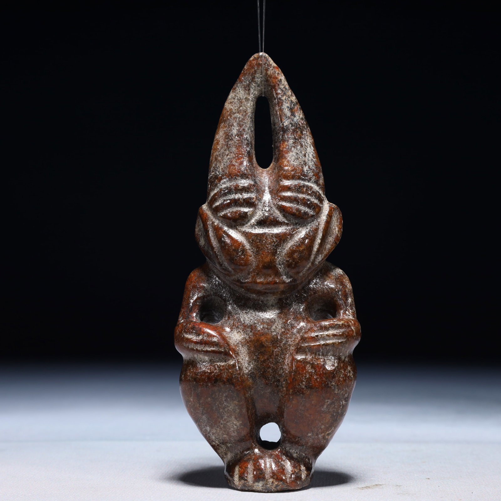 An Archaic Hongshan Culture Yellow Jade Figure Ornament: An Archaic Hongshan Culture Yellow Jade Figure Ornament,Ancient Time,China,Size:2.4inx0.8inx5.3in,Weight:300g