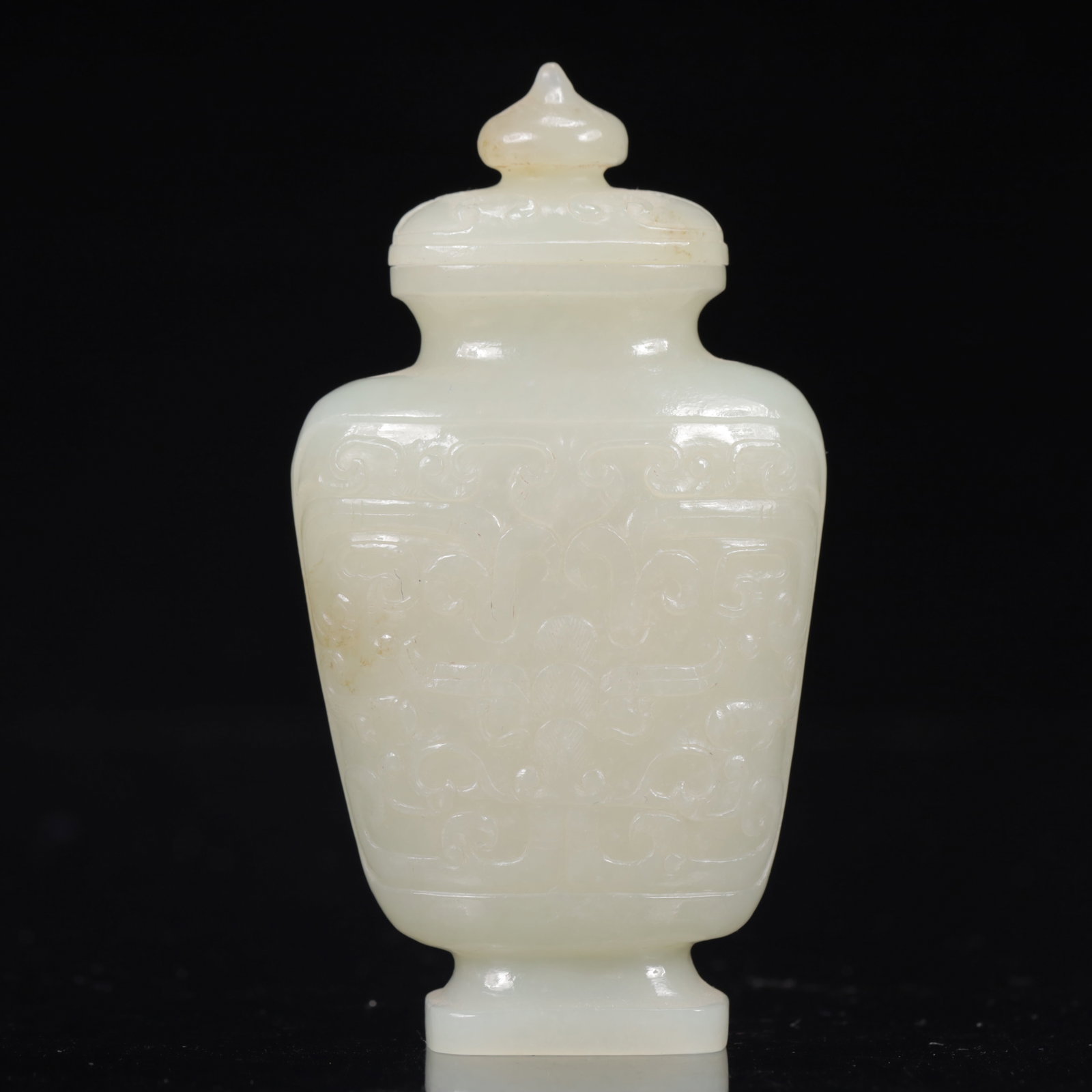 An Exquisite White Jade Lotus Pattern Vase - 5
