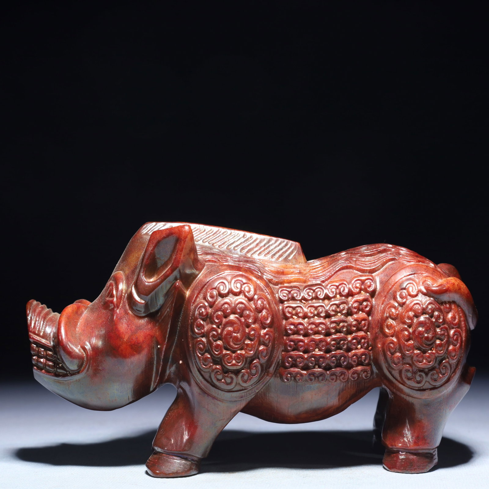 An Exquisite Archaic Jade Wild Pig Ornament: An Exquisite Archaic Jade Wild Pig Ornament,Ancient Time,China,Size:6.7inx3.9inx3.7in,Weight:2000g