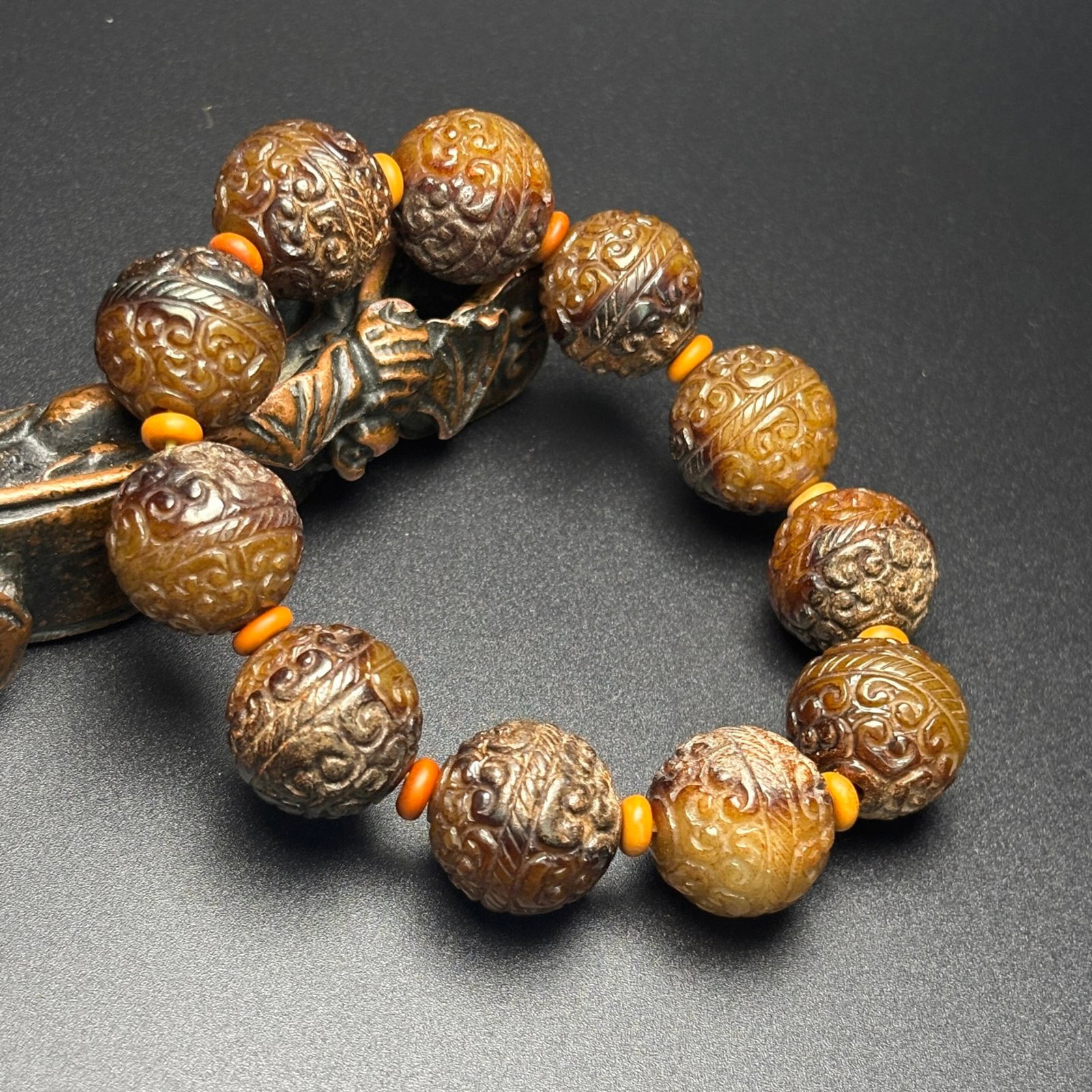 An Exquisite Archaic Jade Auspicious Cloud Pattern Bracelet - 3
