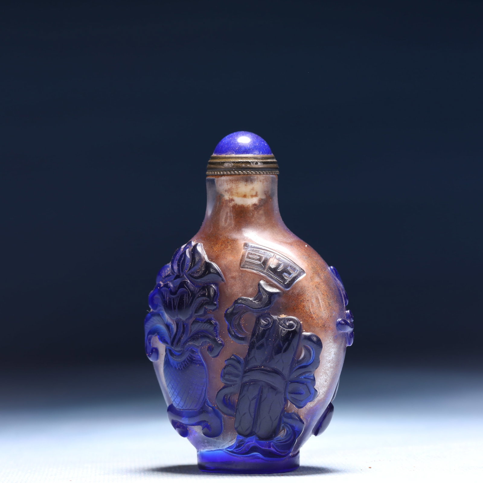 An Exquisite Glass Flower Pattern Snuff Bottle - 2