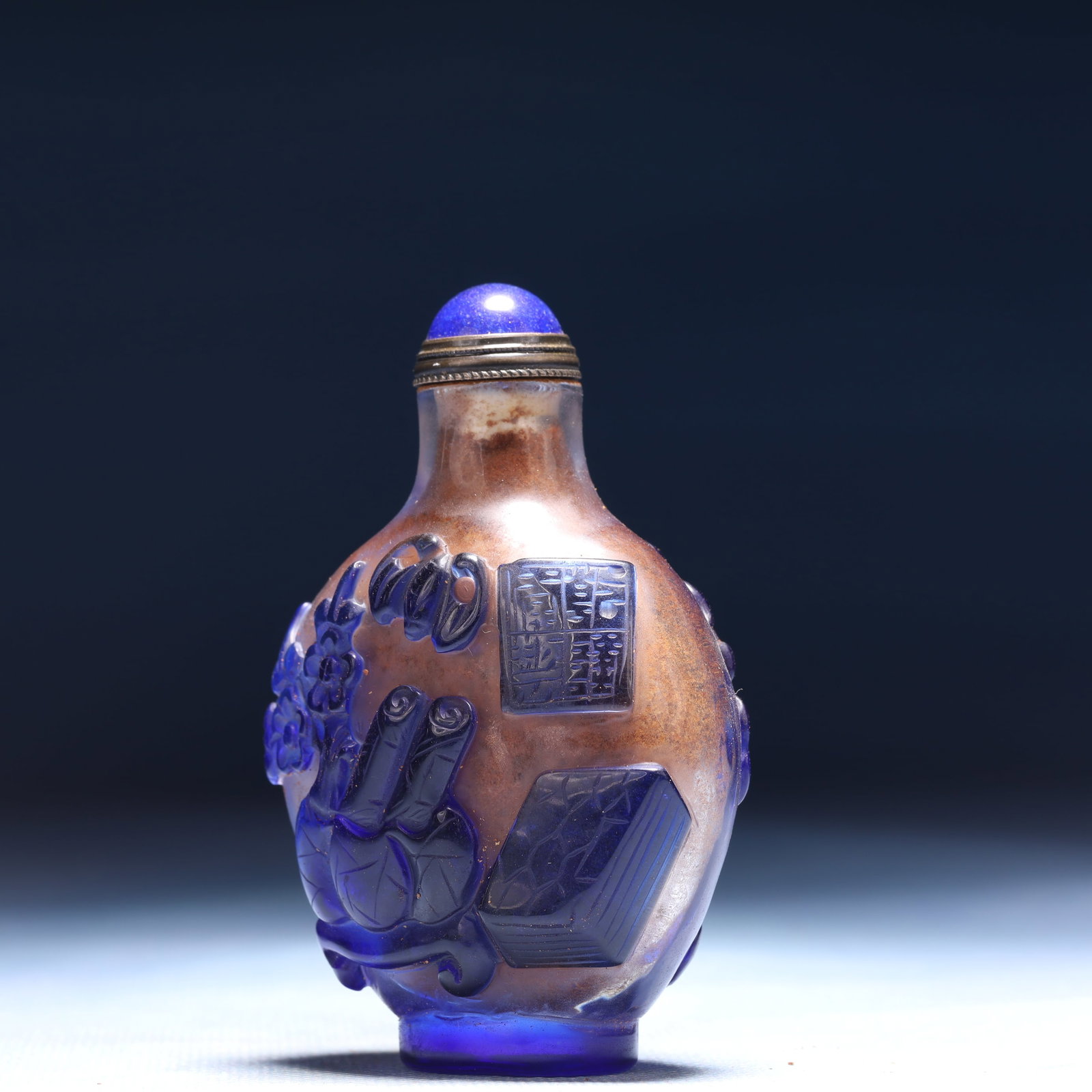 An Exquisite Glass Flower Pattern Snuff Bottle - 5