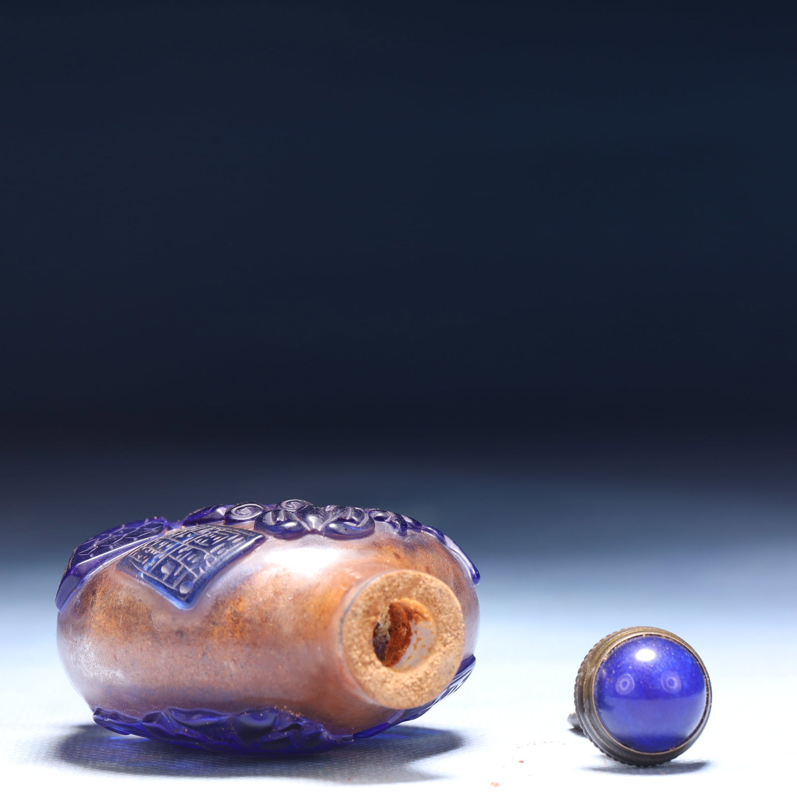 An Exquisite Glass Flower Pattern Snuff Bottle - 6