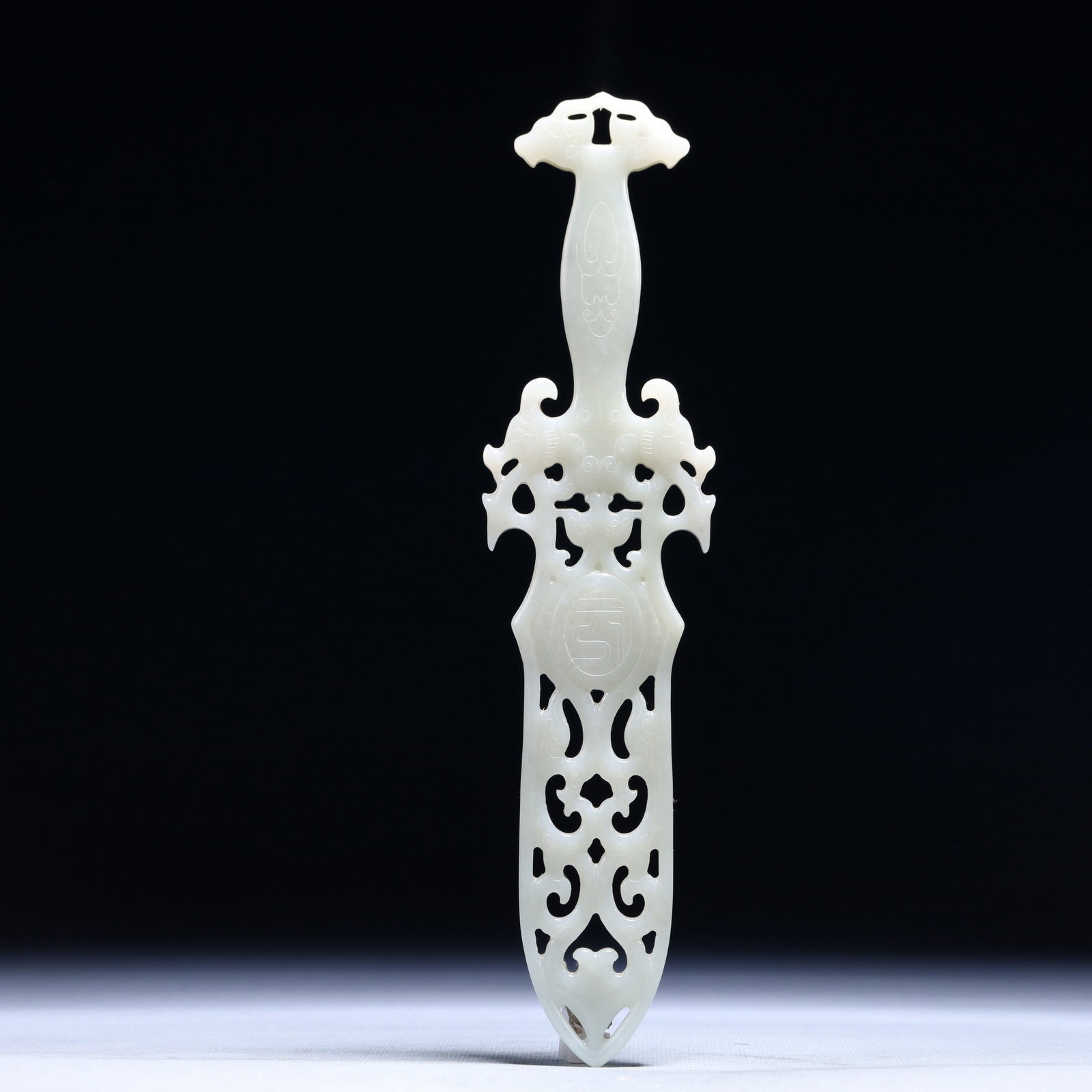 An Exquisite White Jade Dragon Pattern Sword - 2