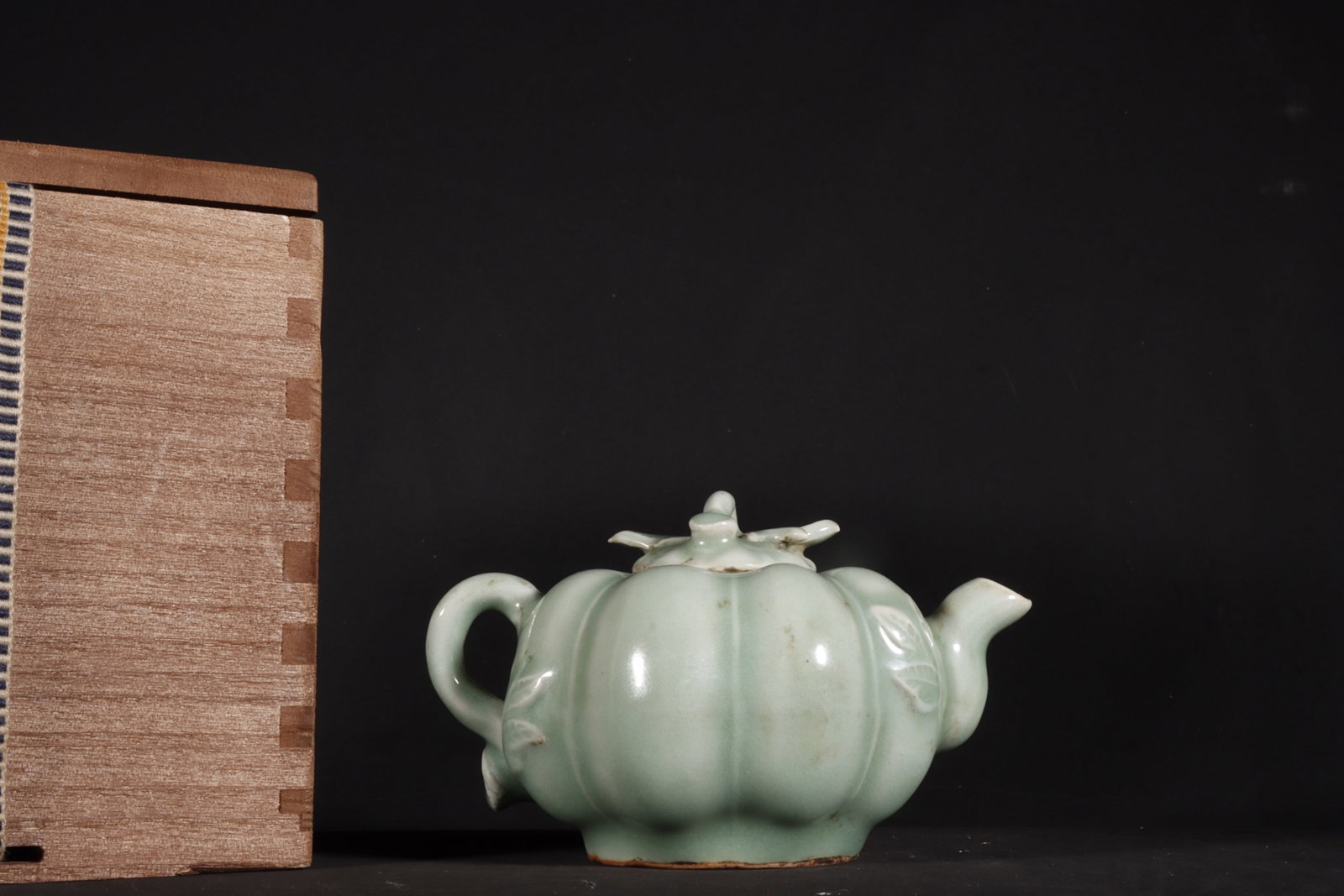 An Exquisite Longquan yao Celadon Glazed Pumpkin-Shaped Water Pot (1 of 9)