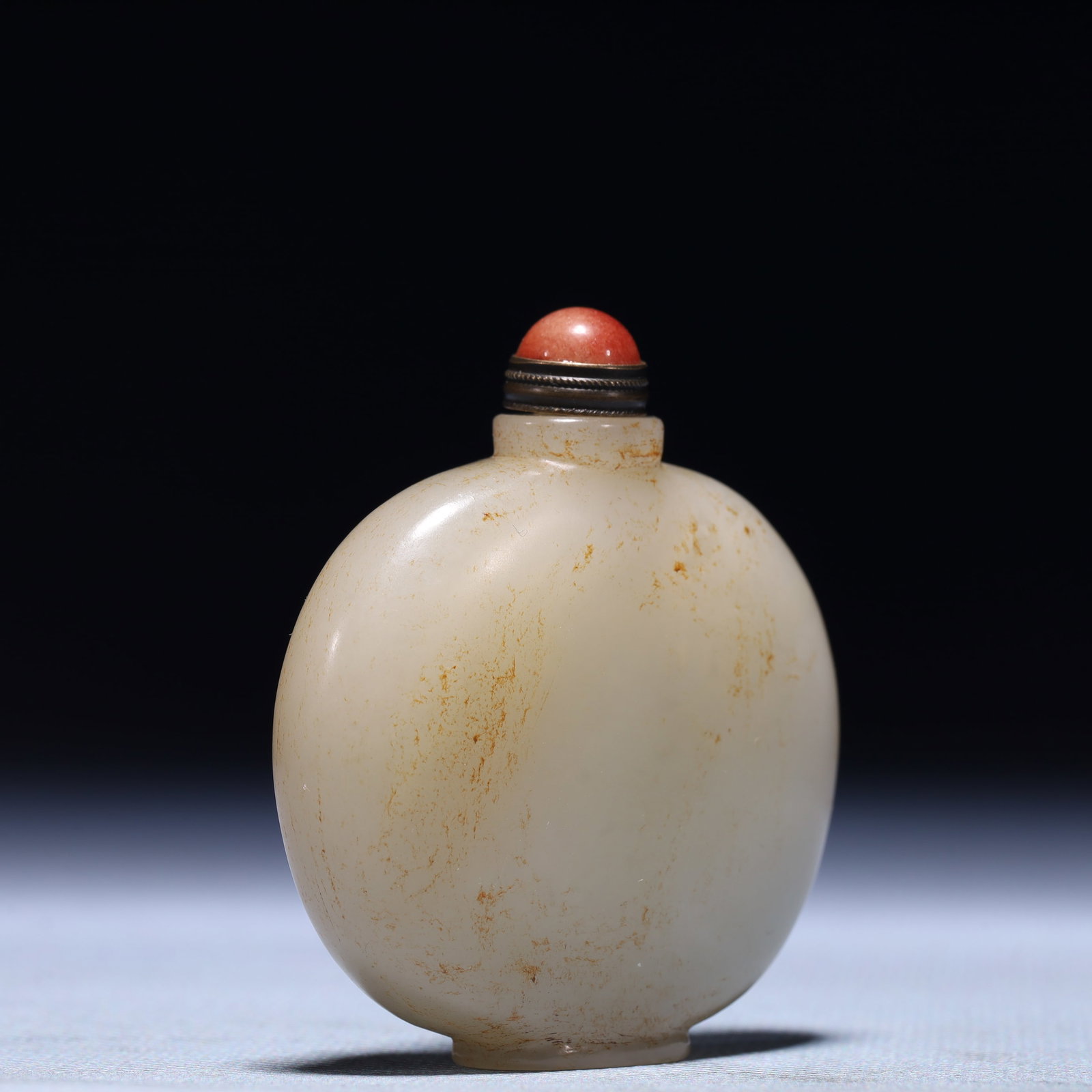 An Exquisite White Jade Cicada Pattern Snuff Bottle - 3