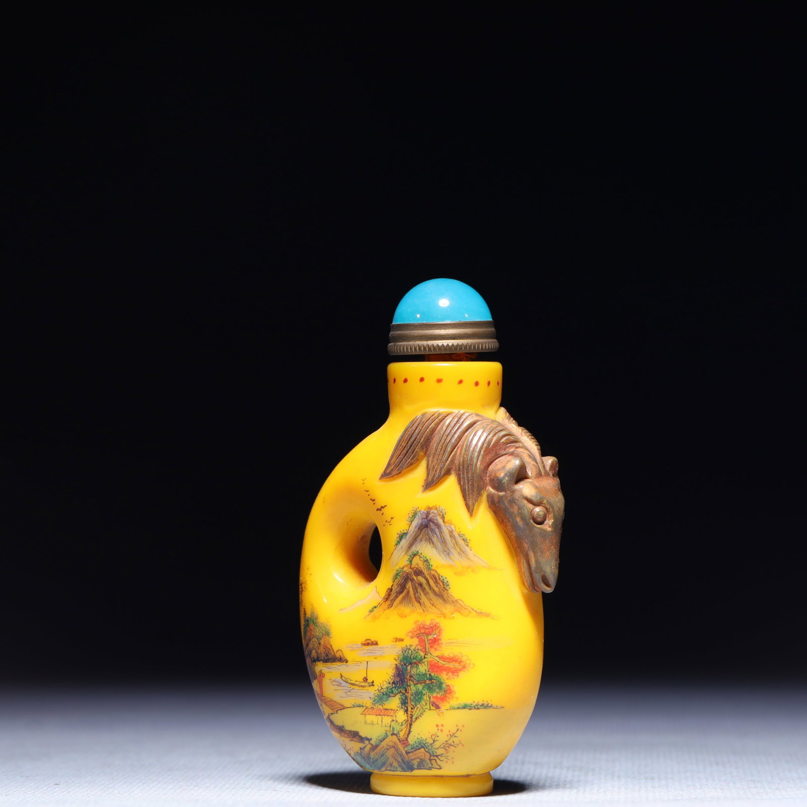 An Exquisite Glass Landscape Pattern Snuff Bottle - 2