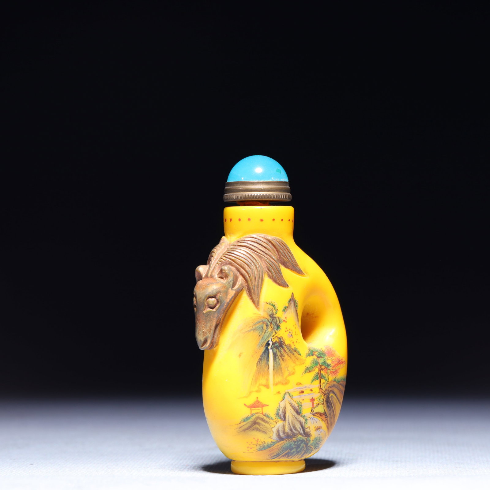 An Exquisite Glass Landscape Pattern Snuff Bottle - 4