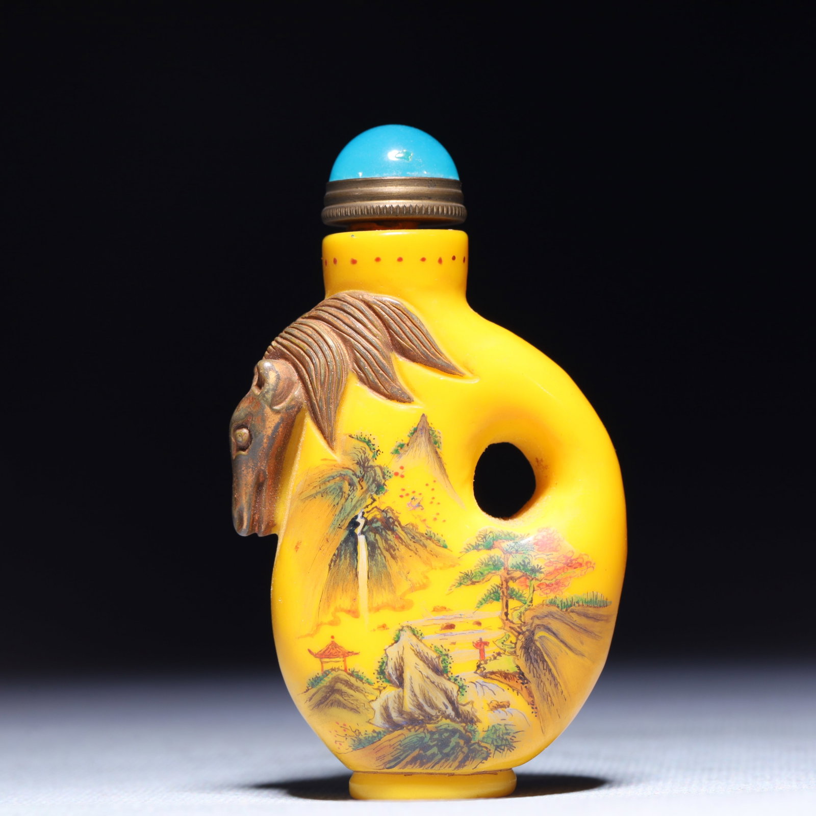 An Exquisite Glass Landscape Pattern Snuff Bottle - 5