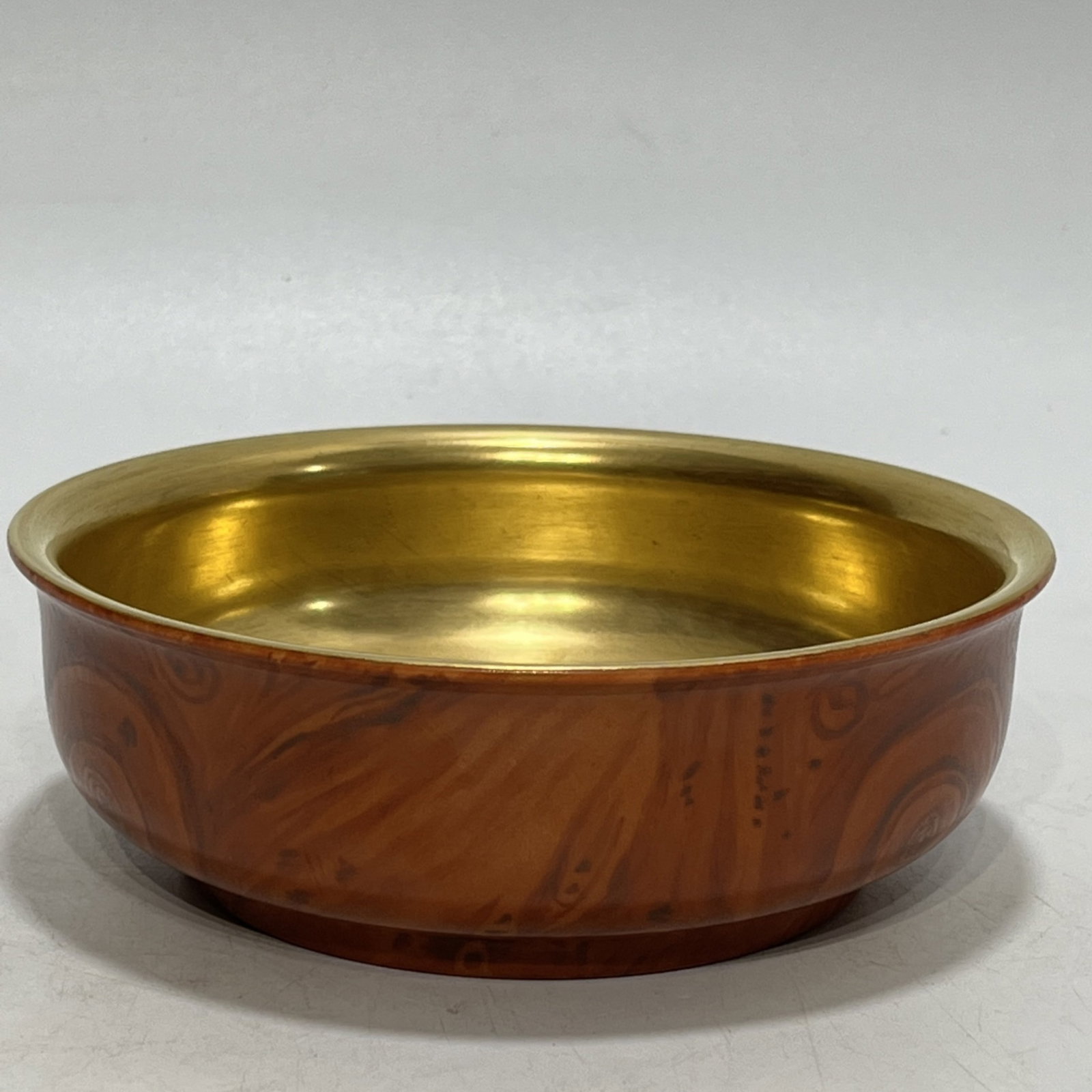 An Exquisite Imitation Wood Grain Glazed Gilding Bowl (1 of 9)