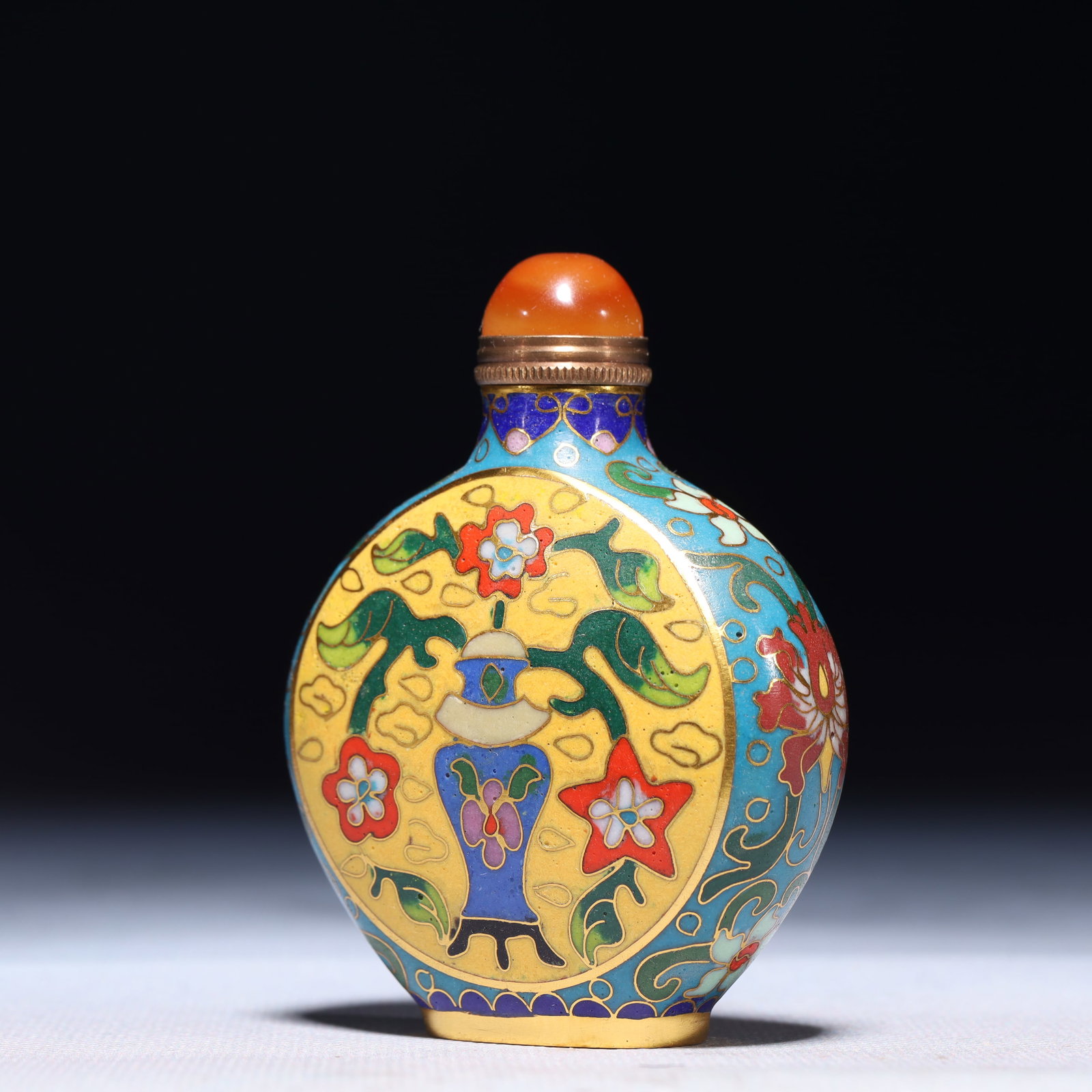 An Exquisite Cloisonne Flower Pattern Snuff Bottle - 2