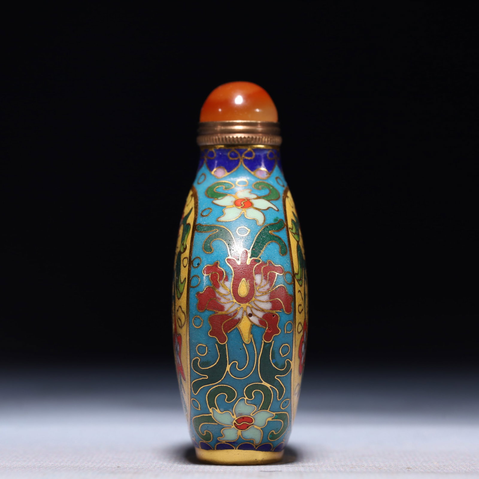 An Exquisite Cloisonne Flower Pattern Snuff Bottle - 3