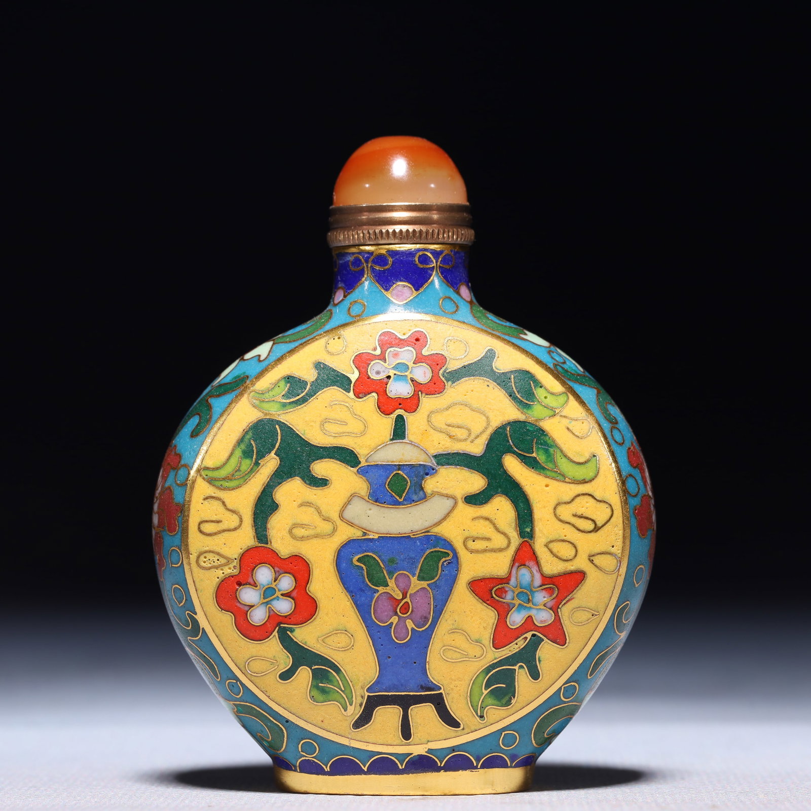 An Exquisite Cloisonne Flower Pattern Snuff Bottle - 5