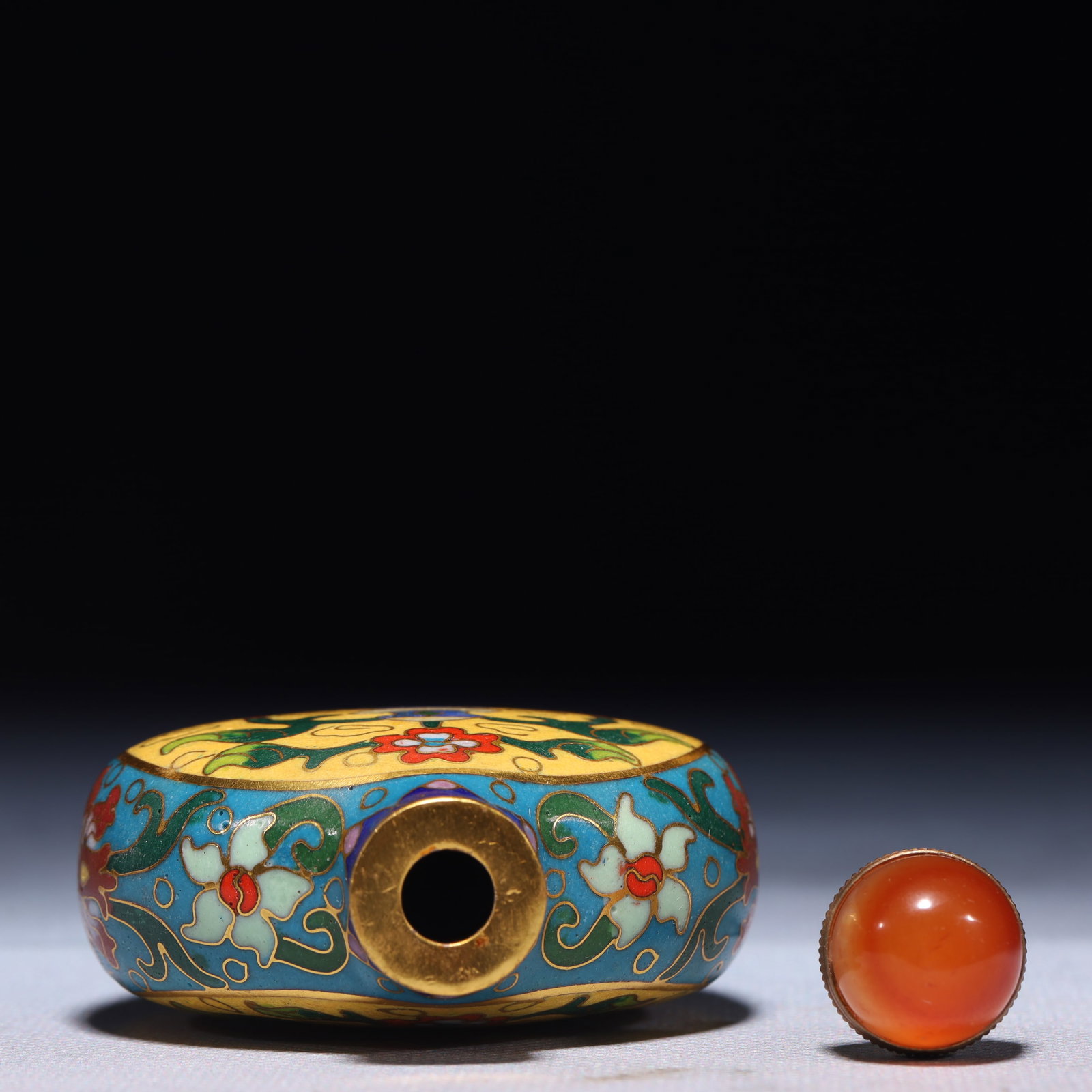 An Exquisite Cloisonne Flower Pattern Snuff Bottle - 7