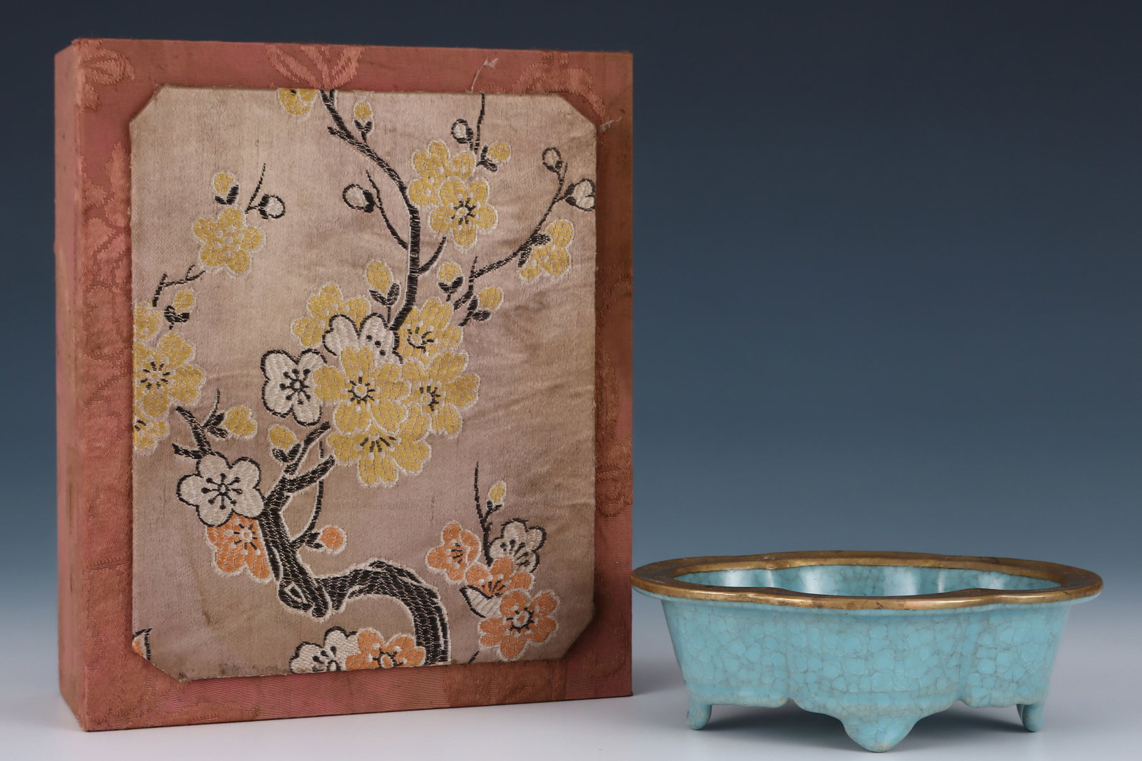 An Exquisite Ru yao Sky Blue Glazed Brush Washer,with an Imperial Poem by Emperor Qianlong: An Exquisite Ru yao Sky Blue Glazed Brush Washer,with an Imperial Poem by Emperor Qianlong,Song Dynasty,China,Size:2.3inx6.7in 汝窑天蓝釉笔洗,带乾