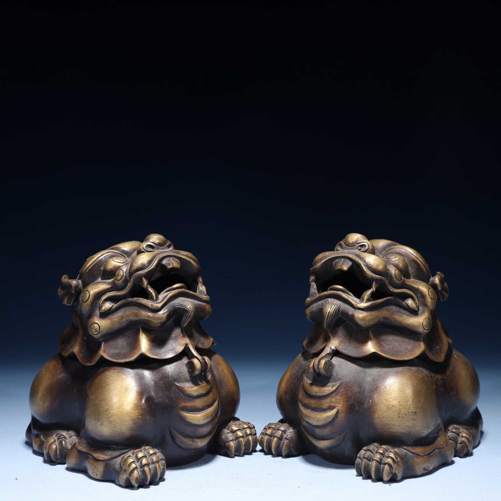 A Pair of Exquisite Bronze Auspicious Beast Ornaments (1 of 14)