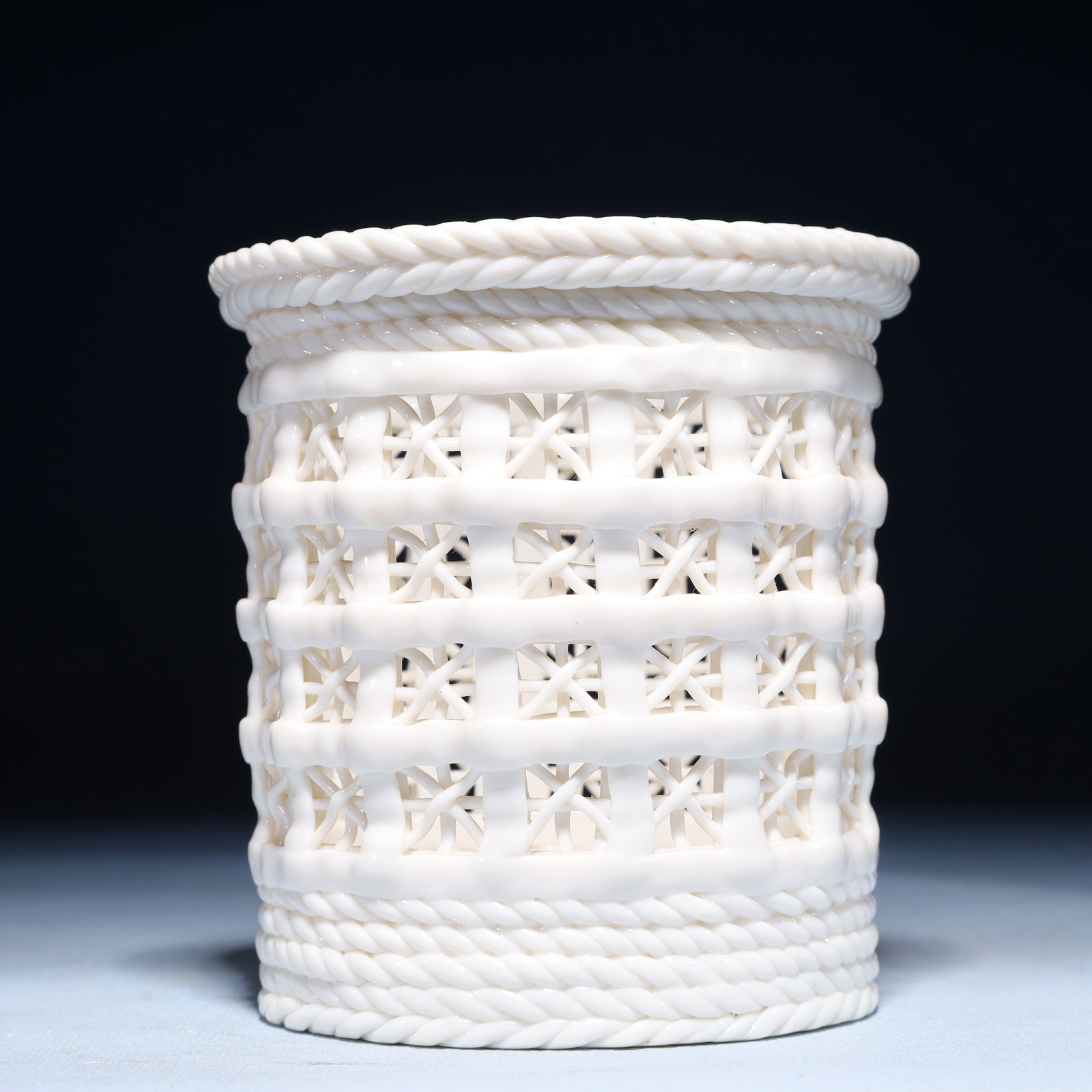 An Exquisite Blance-De-Chine Hollow Brush Pot (1 of 7)